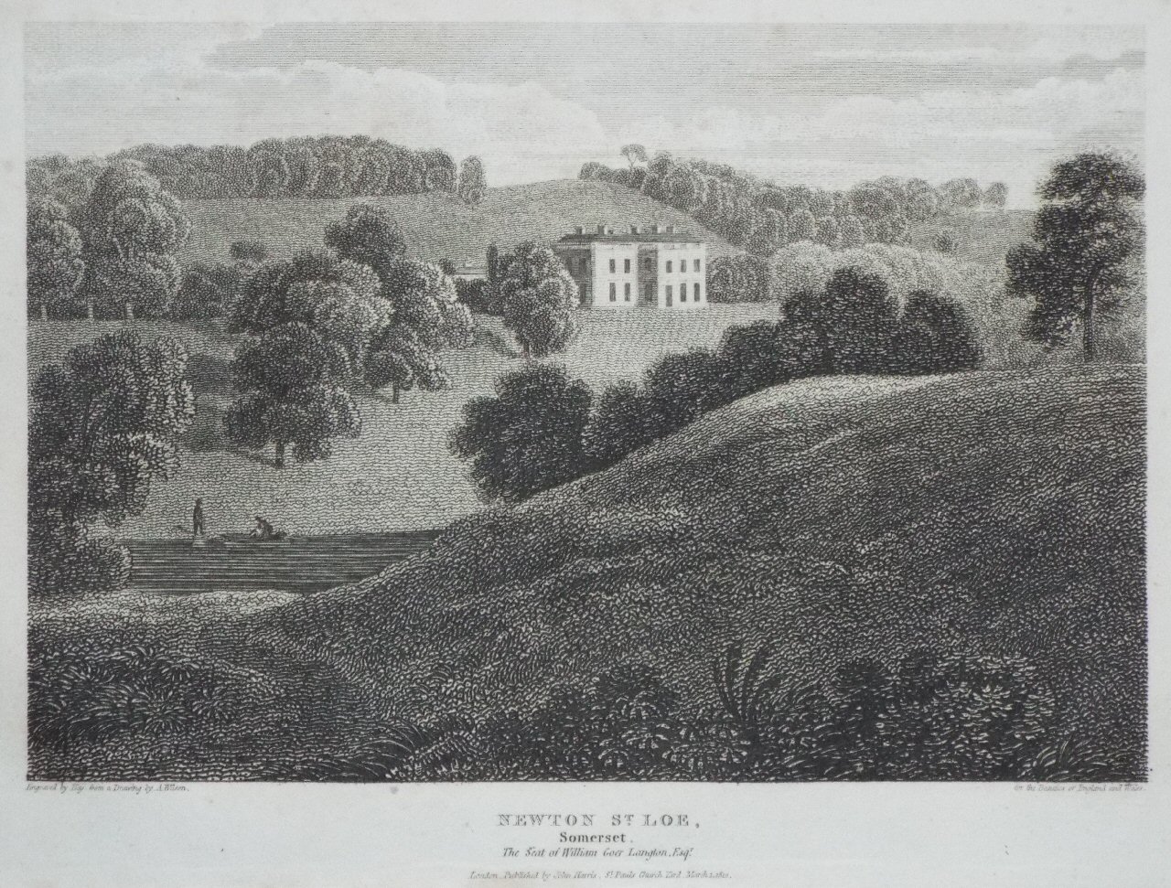 Print - Newton St. Loe, Somerset. The Seat of Sir Goer Langton Esqr. - 